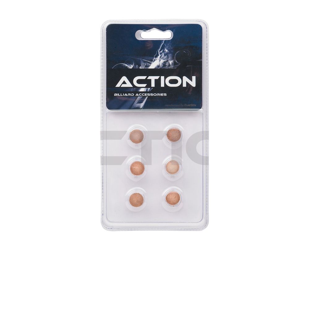 Picture of Action QT6GP 13mm Pool Cue Tips - Pack of 6