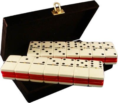 Picture of Double 6 Red & White Tournament Size Dominos