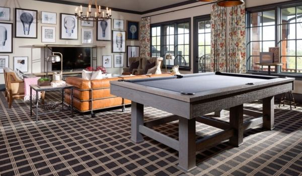 pool table in living room