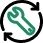wrench and circle arrows icon
